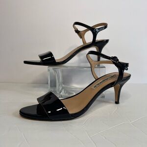 Karl Lagerfeld Paris .Glossy Black Strappy Heels.Size 7